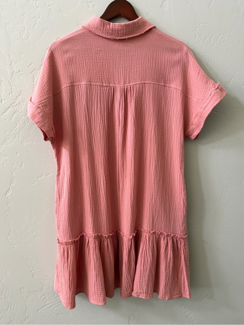 In February Womens Cotton Mini Dress Size M Dusty Salmon Summer Boho Vacation - Picture 3 of 9